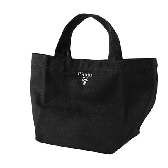 Prada Perfume Black Cotton Canvas Tote with Box - Picture 2 of 9